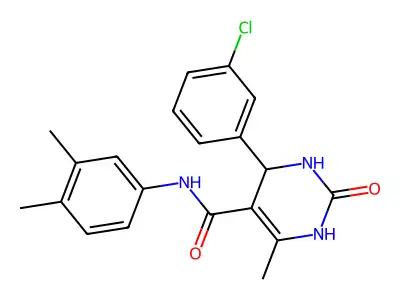 4-(3-chlorophenyl)-N-(3,4-dimethylphenyl)-6-methyl-2-oxo-1,2,3,4-tetrahydropyrimidine-5-carboxamide structure