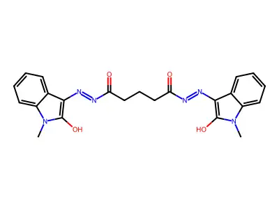 (N'1Z,N'5E)-N'1,N'5-bis(1-methyl-2-oxoindolin-3-ylidene)glutarohydrazide structure