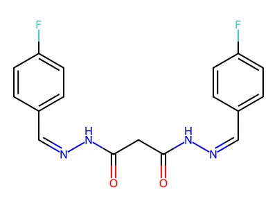 N,N'-bis[(Z)-(4-fluorophenyl)methylideneamino]propanediamide structure