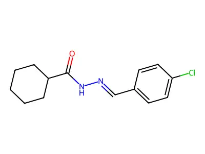 N-[(4-chlorophenyl)methylideneamino]cyclohexanecarboxamide structure