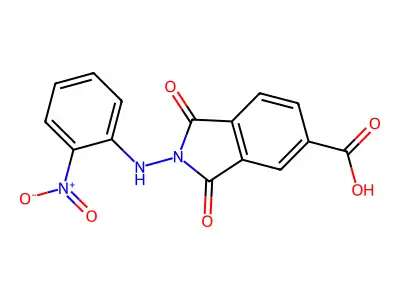 2-((2-Nitrophenyl)amino)-1,3-dioxoisoindoline-5-carboxylic acid structure