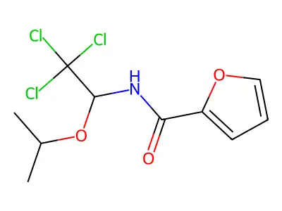N-(2,2,2-trichloro-1-propan-2-yloxyethyl)furan-2-carboxamide structure