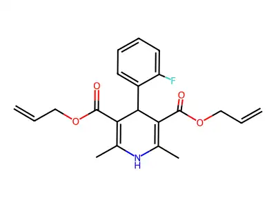 Diallyl 4-(2-fluorophenyl)-2,6-dimethyl-1,4-dihydro-3,5-pyridinedicarboxylate structure