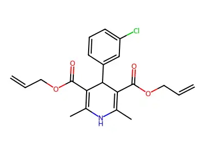 3,5-bis(prop-2-en-1-yl) 4-(3-chlorophenyl)-2,6-dimethyl-1,4-dihydropyridine-3,5-dicarboxylate structure