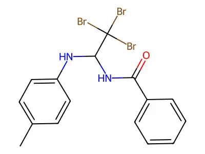 N-[2,2,2-tribromo-1-(4-methylanilino)ethyl]benzamide structure