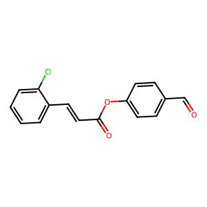 4-formylphenyl (2E)-3-(2-chlorophenyl)prop-2-enoate structure