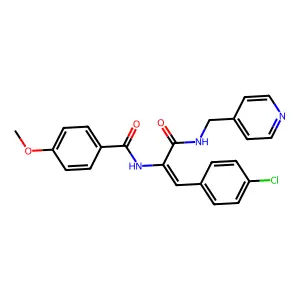 (2Z)-3-(4-chlorophenyl)-2-[(4-methoxyphenyl)formamido]-N-[(pyridin-4-yl)methyl]prop-2-enamide structure