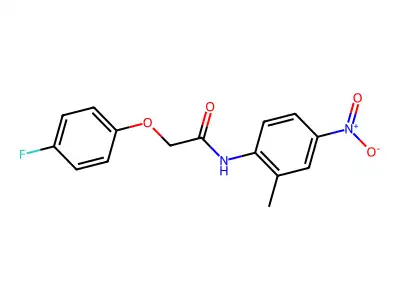 2-(4-fluorophenoxy)-N-(2-methyl-4-nitrophenyl)acetamide structure