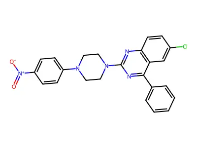 6-Chloro-2-[4-(4-nitrophenyl)piperazin-1-yl]-4-phenylquinazoline structure