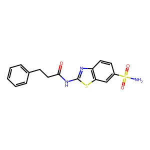 3-phenyl-N-[(2E)-6-sulfamoyl-1,3-benzothiazol-2(3H)-ylidene]propanamide structure
