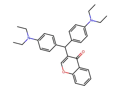3-[bis[4-(diethylamino)phenyl]methyl]chromen-4-one structure