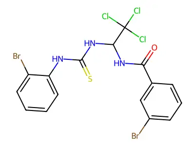 3-Bromo-N-(1-(((2-bromoanilino)carbothioyl)amino)-2,2,2-trichloroethyl)benzamide structure
