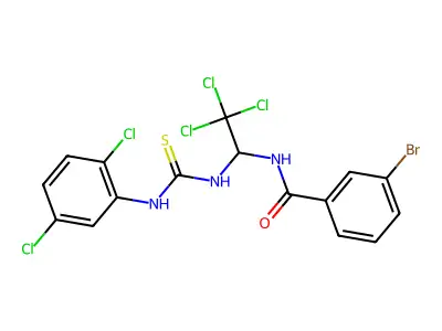 3-BR-N-(2,2,2-Trichloro-1-(((2,5-dichloroanilino)carbothioyl)amino)ET)benzamide structure