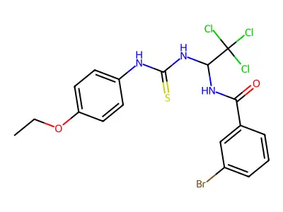 3-BR-N-(2,2,2-Trichloro-1-(((4-ethoxyanilino)carbothioyl)amino)ethyl)benzamide structure