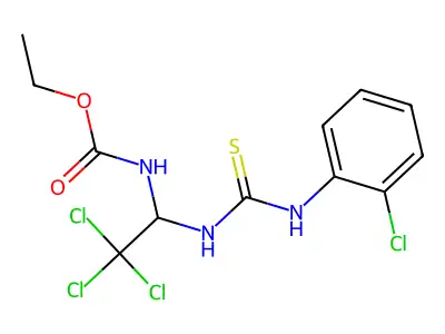 Ethyl 2,2,2-trichloro-1-(((2-chloroanilino)carbothioyl)amino)ethylcarbamate structure