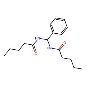 N,N'-(phenylmethanediyl)dipentanamide structure