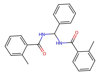 N,N'-(phenylmethanediyl)bis(2-methylbenzamide) structure