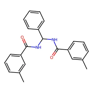 N,N'-(phenylmethanediyl)bis(3-methylbenzamide) structure