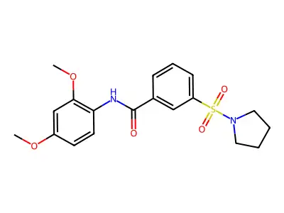 N-(2,4-dimethoxyphenyl)-3-(pyrrolidine-1-sulfonyl)benzamide structure