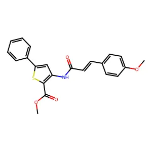 (E)-methyl 3-(3-(4-methoxyphenyl)acrylamido)-5-phenylthiophene-2-carboxylate structure