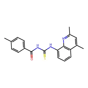 N-[(2,4-dimethylquinolin-8-yl)carbamothioyl]-4-methylbenzamide structure