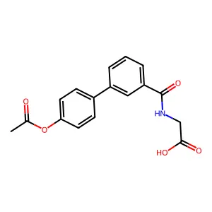 N-{[4'-(acetyloxy)-3-biphenylyl]carbonyl}glycine structure
