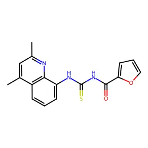 N-[(2,4-dimethylquinolin-8-yl)carbamothioyl]furan-2-carboxamide structure