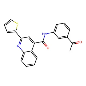 N-(3-acetylphenyl)-2-(thiophen-2-yl)quinoline-4-carboxamide structure