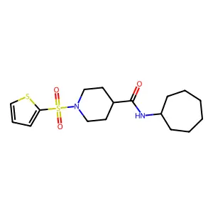 N-Cycloheptyl-1-(thiophene-2-sulfonyl)piperidine-4-carboxamide structure