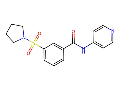 N-pyridin-4-yl-3-pyrrolidin-1-ylsulfonylbenzamide structure