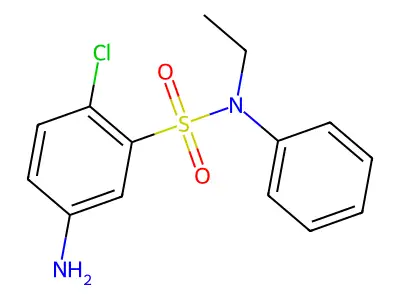 5-amino-2-chloro-N-ethyl-N-phenylbenzene-1-sulfonamide structure