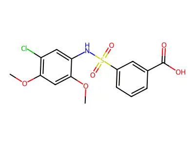 3-[(5-Chloro-2,4-dimethoxyphenyl)sulfamoyl]benzoic acid structure