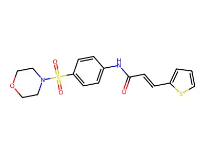 (2E)-N-[4-(morpholin-4-ylsulfonyl)phenyl]-3-(thiophen-2-yl)prop-2-enamide structure