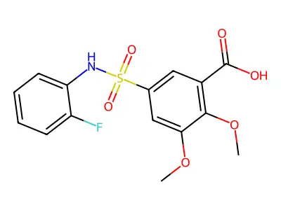 5-((2-Fluorophenyl)sulfamoyl)-2,3-dimethoxybenzoic acid structure