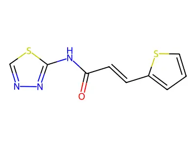 (E)-N-(1,3,4-thiadiazol-2-yl)-3-thiophen-2-ylprop-2-enamide structure
