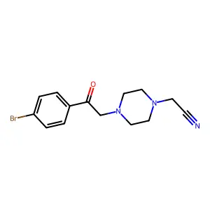 2-[4-[2-(4-Bromophenyl)-2-oxoethyl]piperazin-1-yl]acetonitrile structure