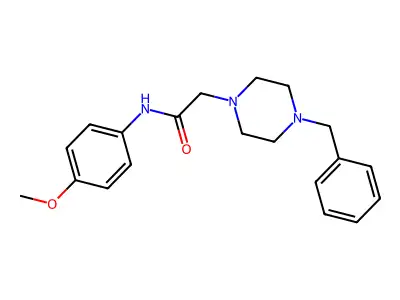 2-(4-benzylpiperazin-1-yl)-N-(4-methoxyphenyl)acetamide structure
