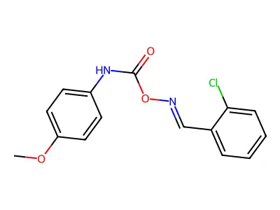 [(E)-(2-chlorophenyl)methylideneamino] N-(4-methoxyphenyl)carbamate structure