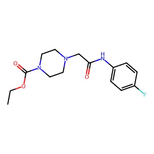 Ethyl 4-(2-((4-fluorophenyl)amino)-2-oxoethyl)piperazine-1-carboxylate structure