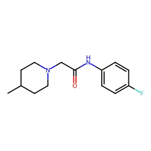 N-(4-fluorophenyl)-2-(4-methylpiperidin-1-yl)acetamide structure