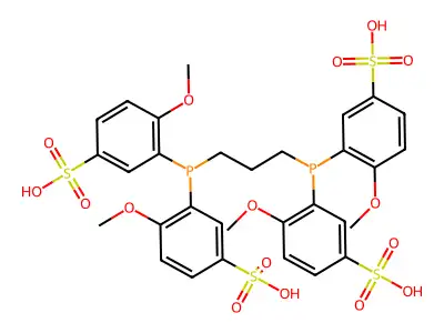 3,3',3'',3'''-(1,3-propanediyldiphosphinidyne)tetrakis[4-methoxybenzenesulfonic acid] structure