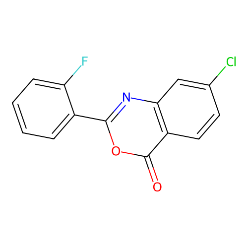 7-chloro-2-(2-fluorophenyl)-4H-3,1-benzoxazin-4-one structure