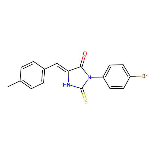 4-Imidazolidinone, 3-(4-bromophenyl)-5-((4-methylphenyl)methylene)-2-thioxo- structure