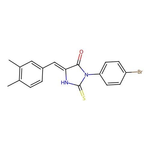 4-Imidazolidinone, 3-(4-bromophenyl)-5-((3,4-dimethylphenyl)methylene)-2-thioxo- structure