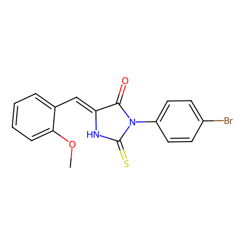 4-Imidazolidinone, 3-(4-bromophenyl)-5-((2-methoxyphenyl)methylene)-2-thioxo- structure