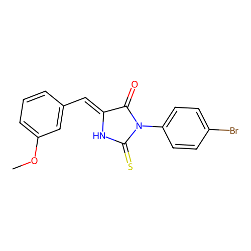 4-Imidazolidinone, 3-(4-bromophenyl)-5-((3-methoxyphenyl)methylene)-2-thioxo- structure