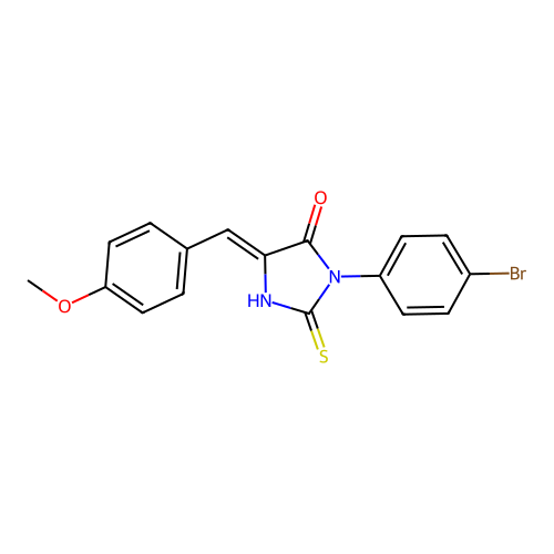 4-Imidazolidinone, 3-(4-bromophenyl)-5-((4-methoxyphenyl)methylene)-2-thioxo- structure