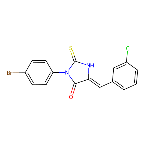4-Imidazolidinone, 3-(4-bromophenyl)-5-((3-chlorophenyl)methylene)-2-thioxo- structure