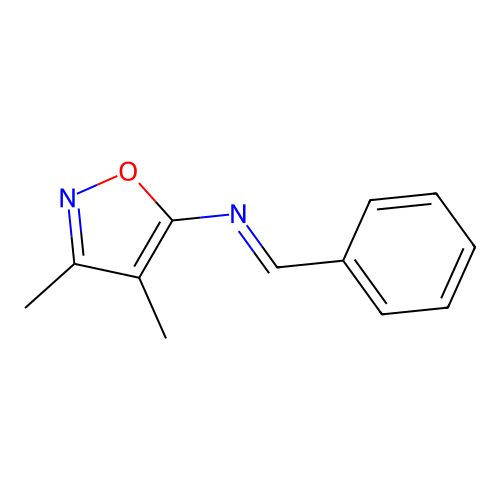 (E)-N-(3,4-dimethyl-1,2-oxazol-5-yl)-1-phenylmethanimine structure