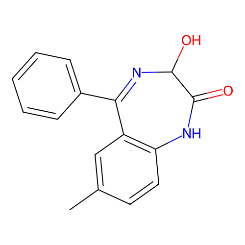 3-Hydroxy-7-methyl-5-phenyl-1,3-dihydro-benzo[e][1,4]diazepin-2-one structure